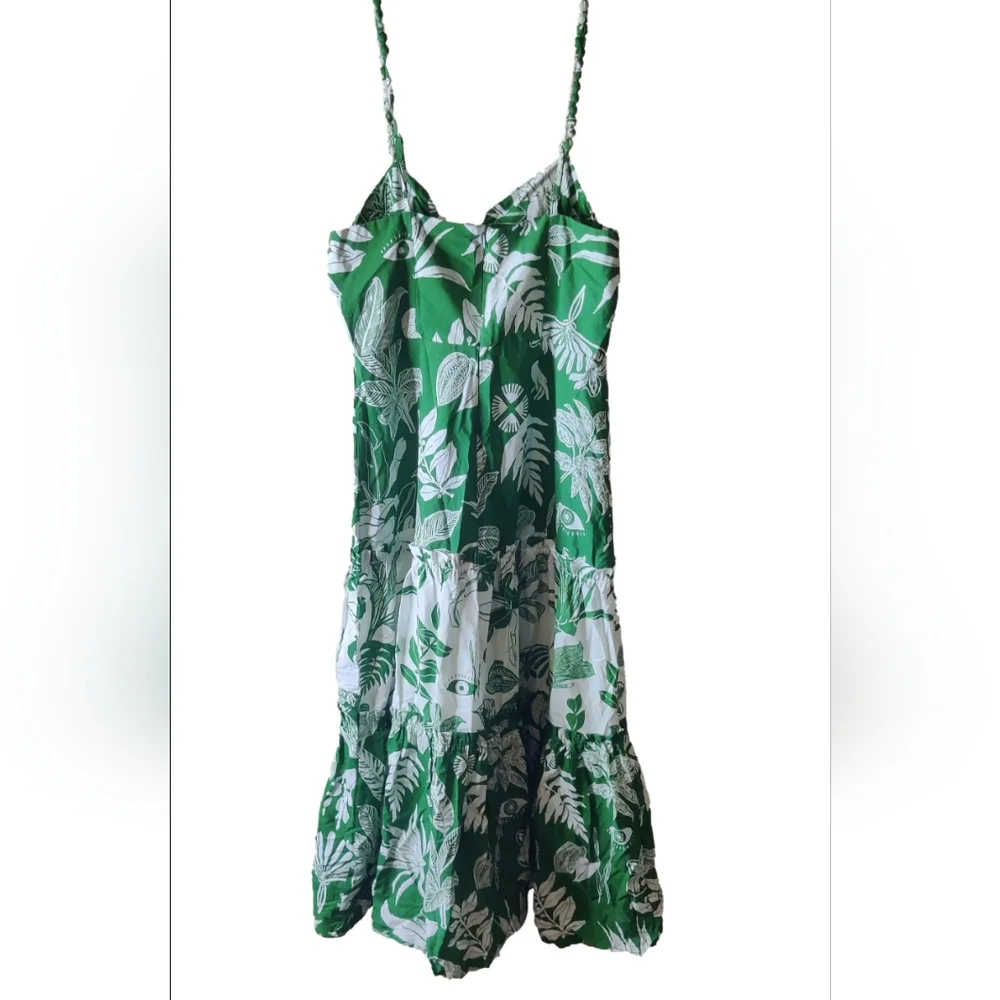 FARM Rio Forest Soul Ruffled Tiered Mix Midi Dress Size Medium Nwt - Picture 13 of 13